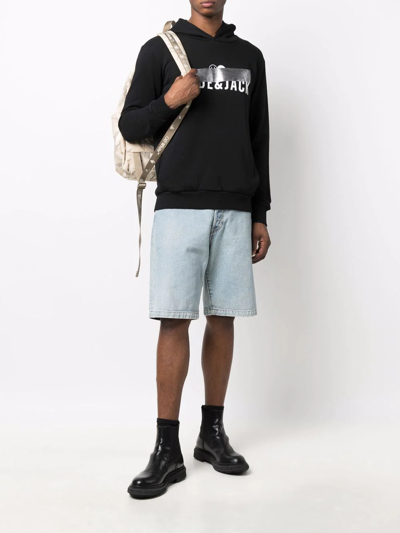 Hide & Jack Logo-print Pullover Hoodie In Black