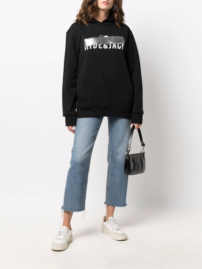 Hide & Jack Logo-print Pullover Hoodie In Black