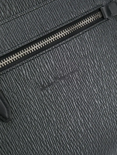 Shop Ferragamo Top Zip Messenger Bag In Black