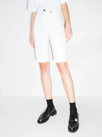 Shop Frame Knee-length Denim Shorts In White