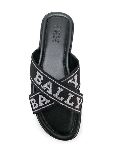 Shop Bally Bonks Logo Strap Sandals In Black