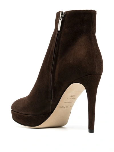 Shop Sergio Rossi Gydda Ankle Boots In Brown