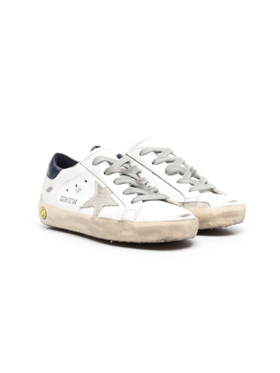 Golden Goose May Leather And Glitter Upper Suede Star Glitter Heel Include Stesso Codice Gyf In White