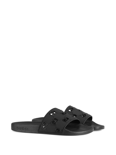 Shop Gucci Gg Supreme Slides In Black