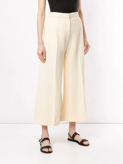 Shop Rosetta Getty High Rise Cropped Trousers In Yellow
