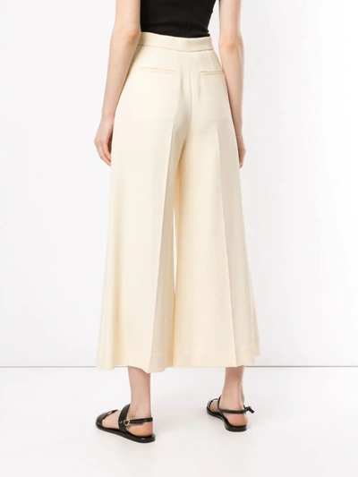 Shop Rosetta Getty High Rise Cropped Trousers In Yellow