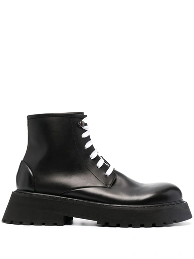 Shop Marsèll Lace-up Leather Boots In Black