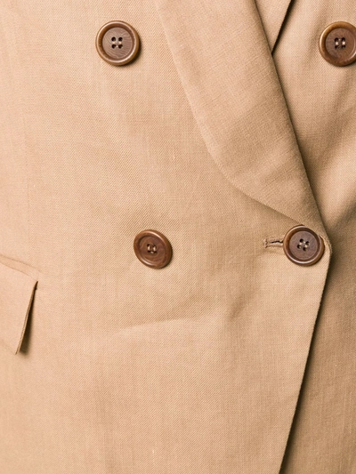 Shop Brunello Cucinelli Double-breasted Tailored Blazer In Neutrals