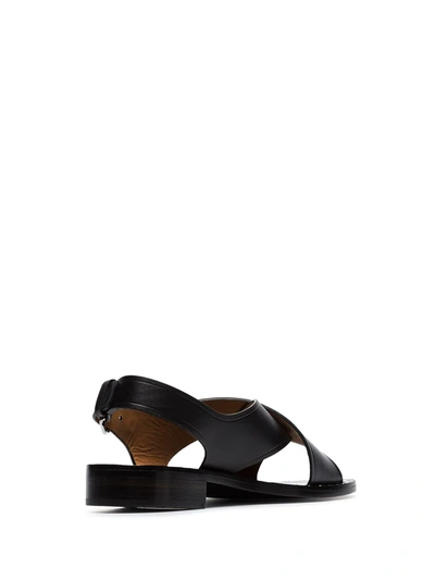 CHURCH'S BLACK RHONDA CROSSOVER LEATHER SANDALS - 黑色