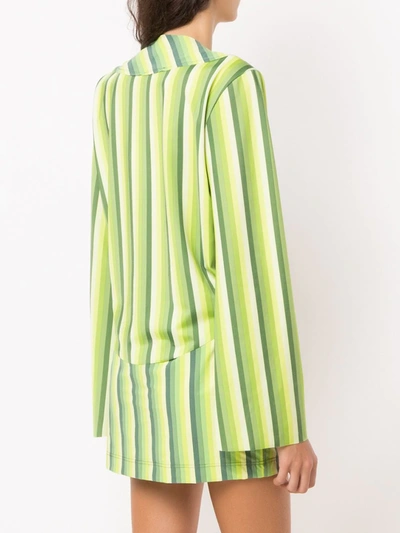 Amir Slama Striped Cropped Top In Green