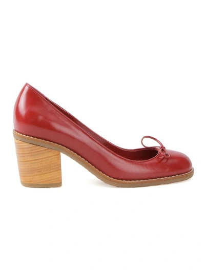 Shop Sarah Chofakian Chunky Heel Pumps In Red