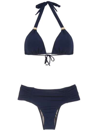 Shop Brigitte Embellished Bikini Set In Blue