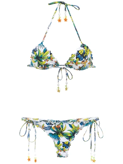 Shop Amir Slama Printed Bikini In White