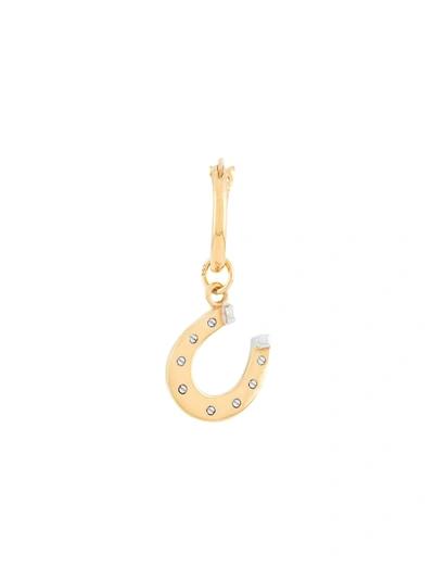 Shop True Rocks Horseshoe Hoop Earring In Gold