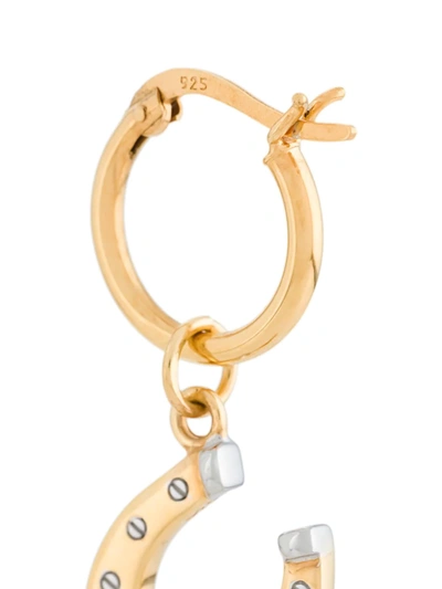 Shop True Rocks Horseshoe Hoop Earring In Gold