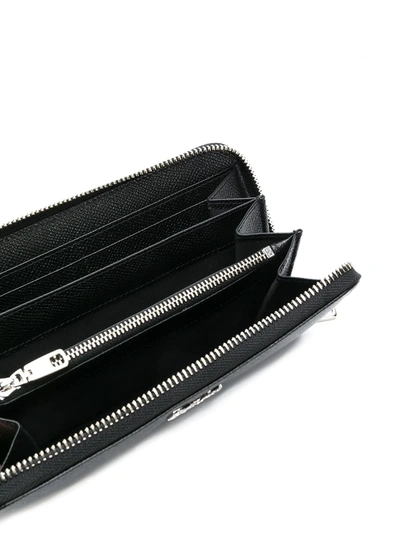 Dolce & Gabbana Dg Dauphine Leather Zip Around Wallet In Black