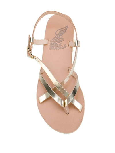 Shop Ancient Greek Sandals Semele Flat Sandals In Metallic