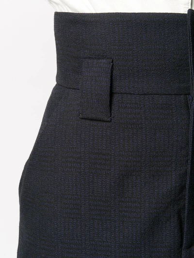 Shop Fendi Tailored Checked Pencil Skirt In Blue