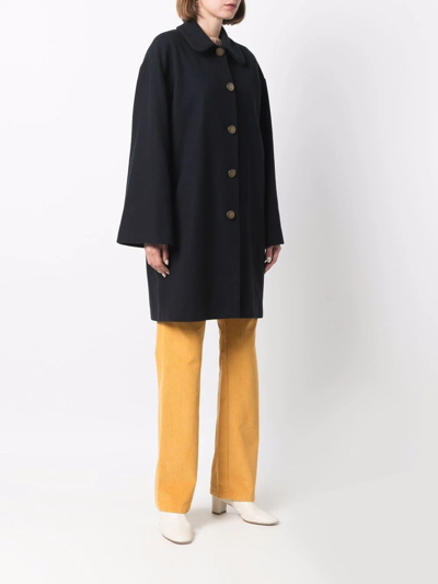 Shop L'autre Chose Oversized Wool-blend Coat In Blau