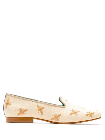 Blue Bird Shoes Bees Straw Loafers In Neutrals