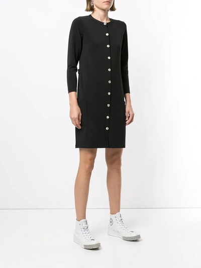 Shop Agnès B. Button-front Jersey Dress In Black