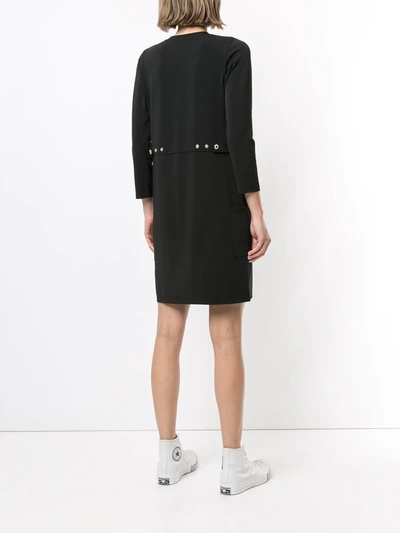 Shop Agnès B. Button-front Jersey Dress In Black