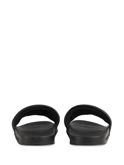 Shop Gucci Interlocking G Logo Slides In Black