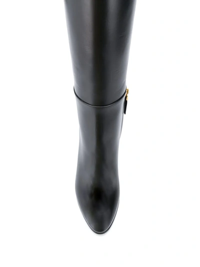 Shop Valentino Supervee Knee-length Boots In Black