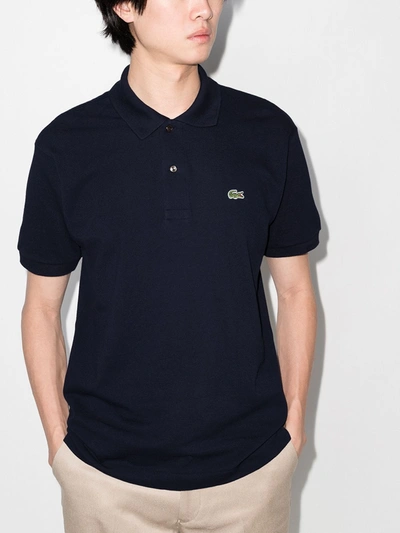 Shop Lacoste Logo-appliqué Polo Shirt In Blue