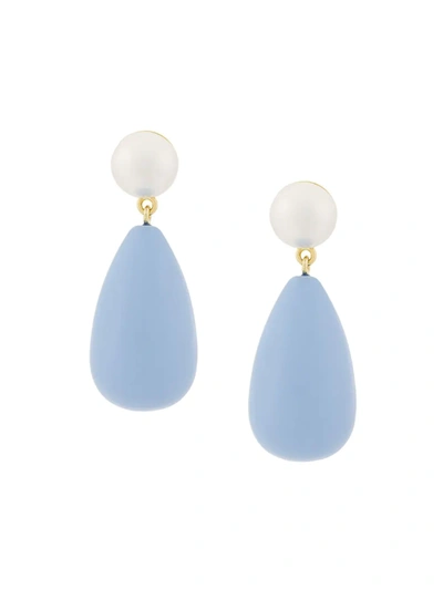 Shop Eshvi Teardrop Earrings In Blue