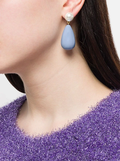 Shop Eshvi Teardrop Earrings In Blue