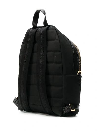 Moschino Logo Backpack In Black