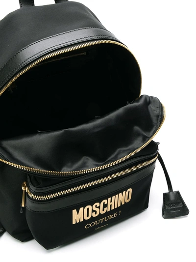 Moschino Logo Backpack In Black