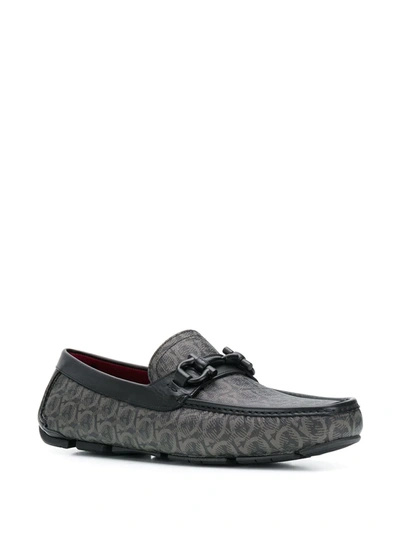 Shop Ferragamo Gancini Monogram Driver Mocassins In Black