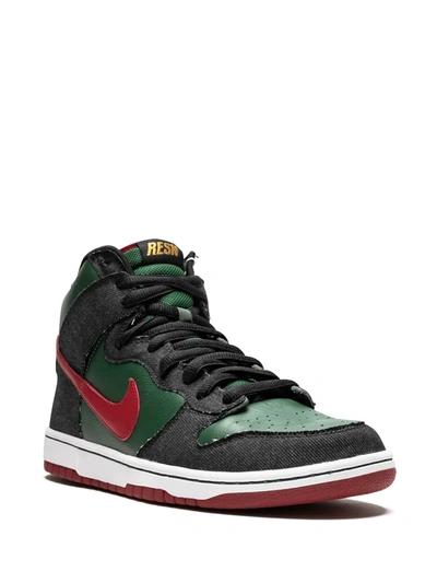 Shop Nike Dunk High Premium Sb "gucci" Sneakers In Green