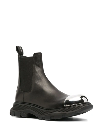 Shop Alexander Mcqueen Contrast Toe-cap Chelsea Boots In Black