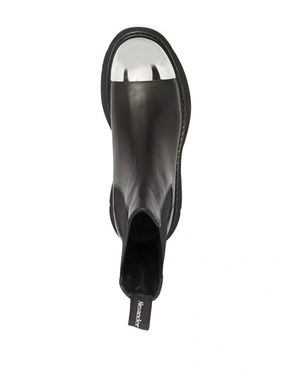 Shop Alexander Mcqueen Contrast Toe-cap Chelsea Boots In Black