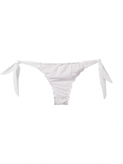Shop Amir Slama Ruffled Trim Bikini Bottom In White