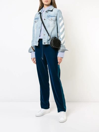 Off-white Drawstring High-waist Trousers In Blue