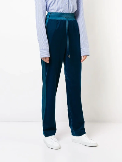Off-white Drawstring High-waist Trousers In Blue