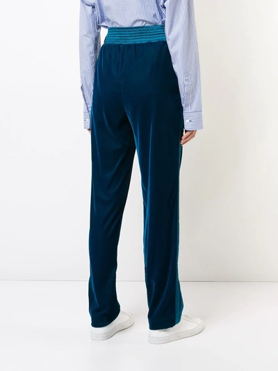 Off-white Drawstring High-waist Trousers In Blue