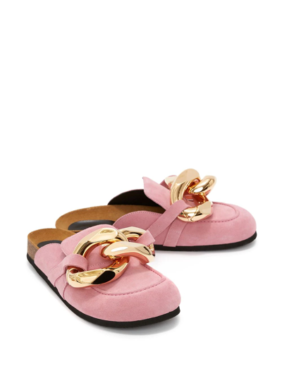 Shop Jw Anderson Chain Loafer Mules In Pink