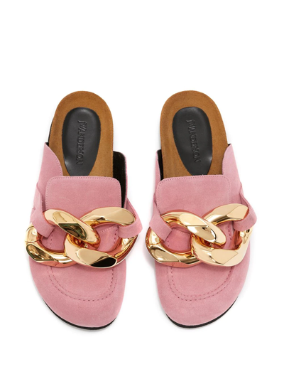 Shop Jw Anderson Chain Loafer Mules In Pink