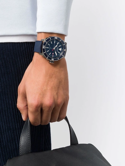 Shop Alpina Seastrong Diver Gmt 44mm In Blue