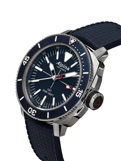 Shop Alpina Seastrong Diver Gmt 44mm In Blue