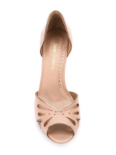 Sarah Chofakian Leather Pumps In Neutrals