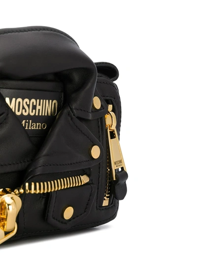 Shop Moschino Biker Belt Bag In Black