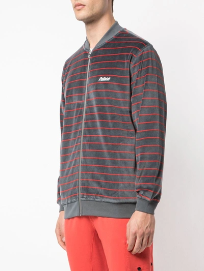 Palace Velour Bomber In Grey
