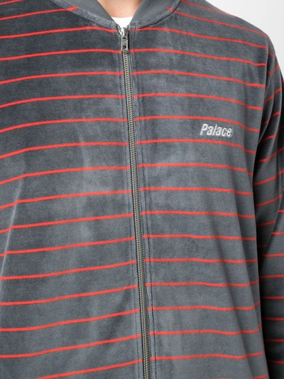 Palace Velour Bomber In Grey