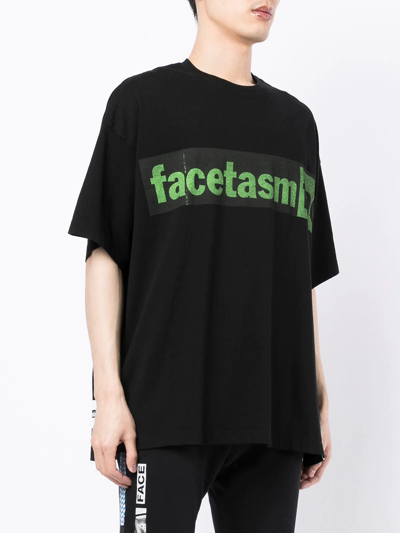 Shop Facetasm Logo Print T-shirt In Black
